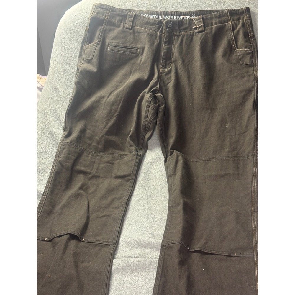 Dovetail Workwear Womens Brown Canvas Utility Pants Double Knee Size 22